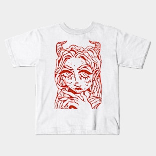 Horned Girl Kids T-Shirt